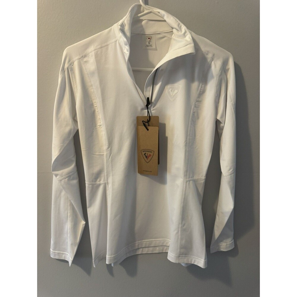 Rossignol Women's 1/4 Zip Sz Small White  Long Sleeve UPF 50 NWT